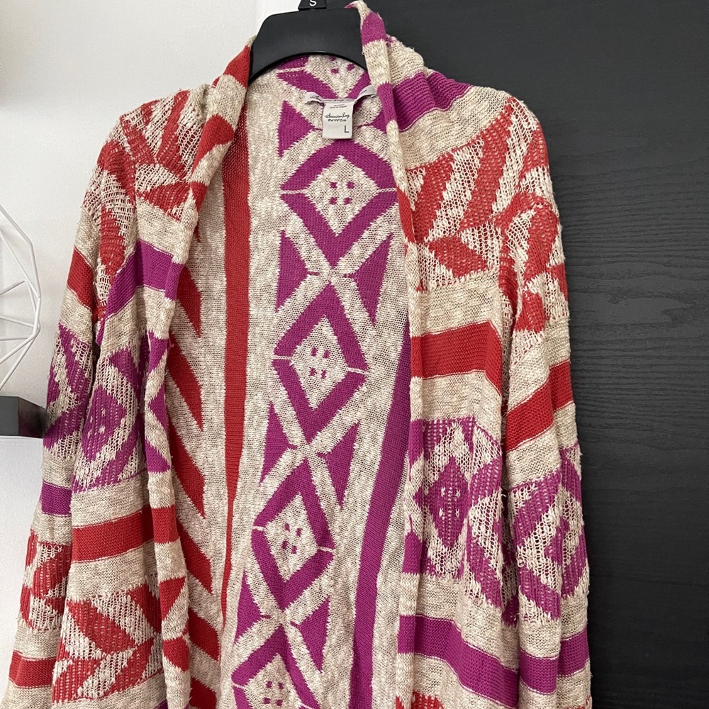 American Rag Fringe Boho Chic Cardigan